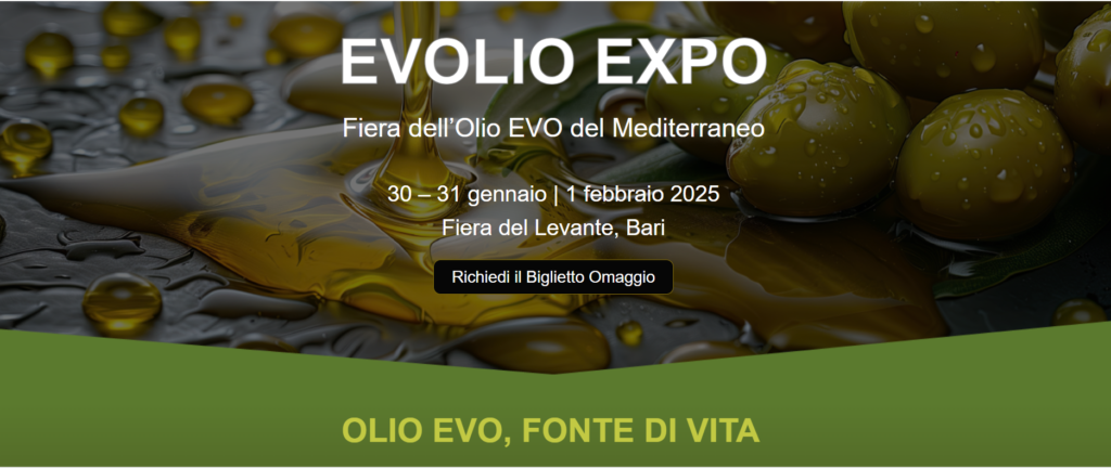 Andria presente a EVOLIO EXPO: alla Fiera del Levante, Olivicoltura e Olio EVO in vetrina